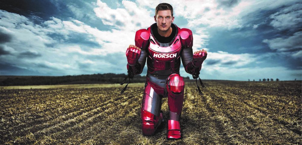 Der "Iron Man" der Landwirtschaft: So stellt sich Horsch die "Farming Heroes" vor./ "Farming Hero": (c) Horsch